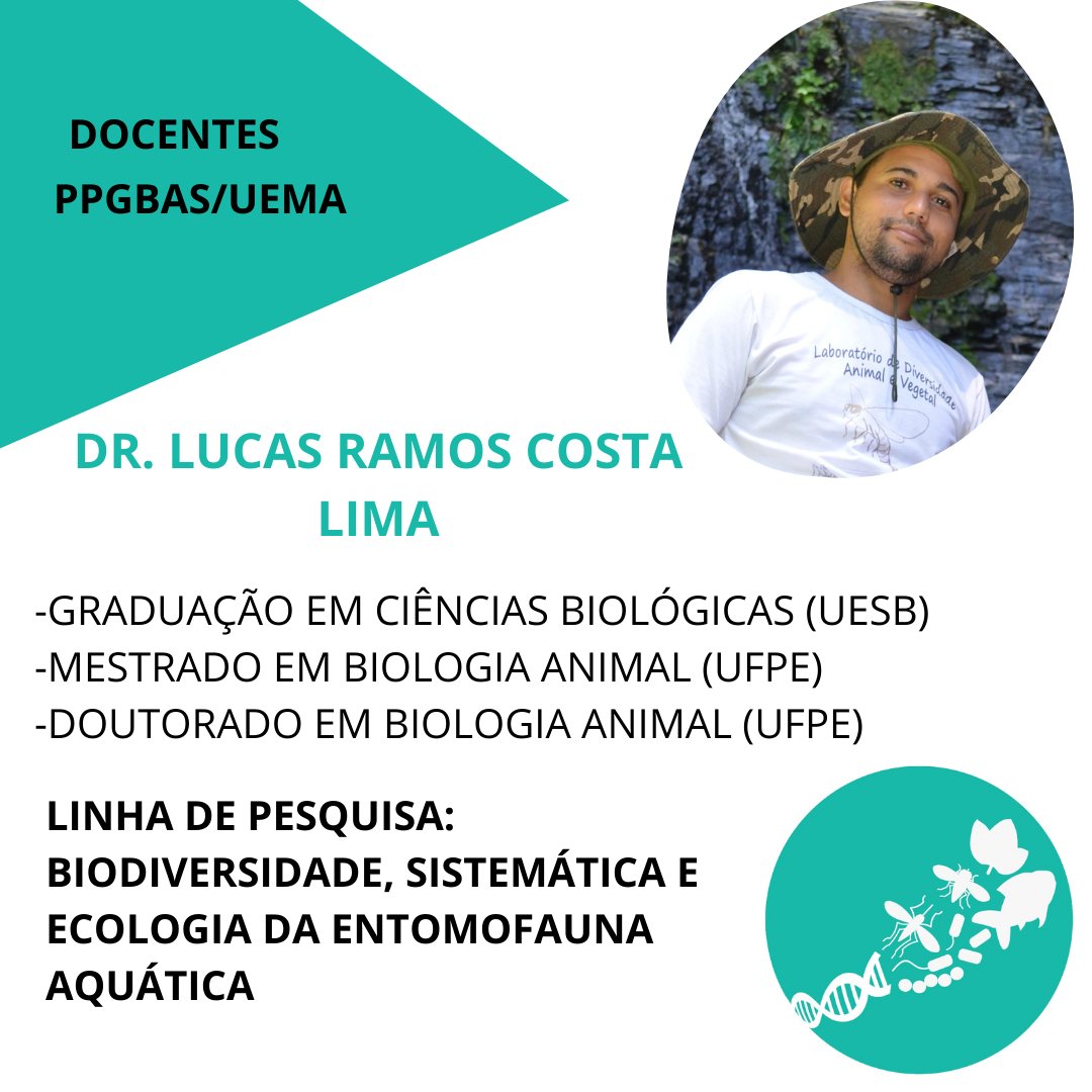 ppgbas's tweet photo. Lucas Lima é professor adjunto da UESPI e compõe o quadro de profs credenciados @ppgbas Tem experiência na área de #Zoologia com ênfase em #Taxonomia e #Sistematica de Ephemeroptera. #VemproPPGBAS https://t.co/DUjL8SAZQA