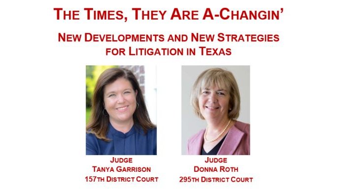 The times are a-changin’, and litigation is changing too. This Thursday at 5:15, Judges @TanyaGarrison5 and Donna Roth will discuss the new rules for 2021 and new strategies for winning your case. To receive a link, email Pam (members) or send your email via DM (non-members).