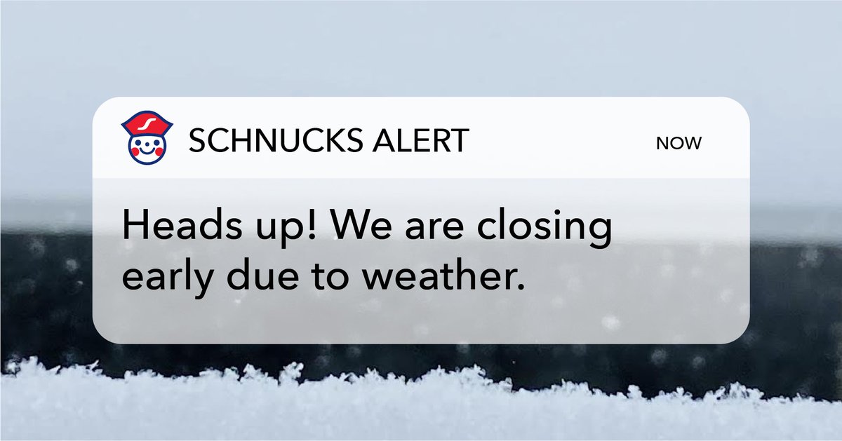 In consideration of the safety of our customers &amp; teammates during this inclement weather, many of our stores, with the exceptions of stores listed in 2nd tweet, will close tonight at 8pm. On Tues., Feb. 16, all stores will reopen at 6am or their normal time, whichever is later.