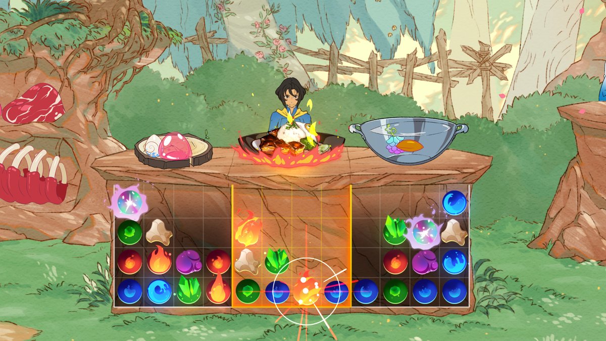 Battle Chef Brigade ($7.99) - brawlers, match three puzzlers, anime, and Iron Chef all come together to bring you this! harvest ingredients by combat and cook to perfection to meet the judge's tastes, fighting your way into the chef brigade!  https://store.steampowered.com/app/452570/Battle_Chef_Brigade_Deluxe/