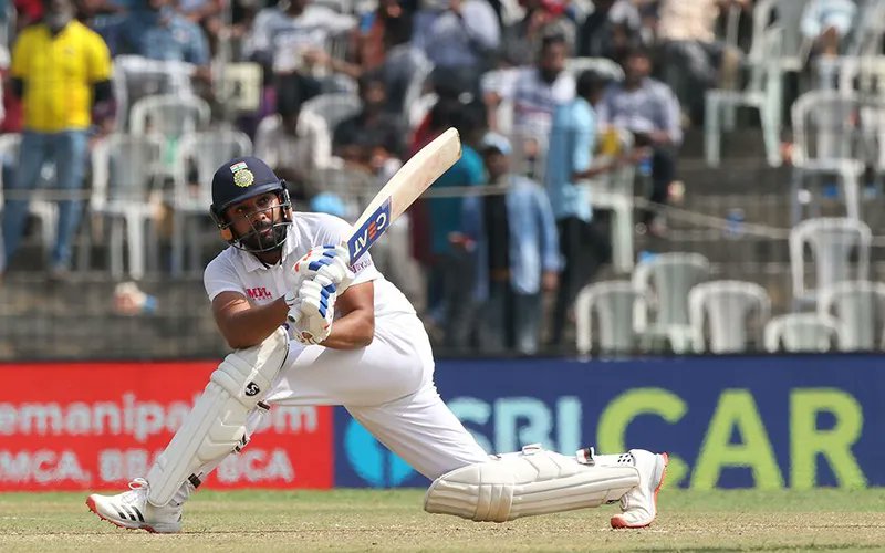 The pitch was different this time it is turning from day 1. Despite losing Gill's wicket early on Rohit Sharma holds his guns firmly & attitudinize some of glorious shots be it cut, pulled, swept with absolute precision & driving through the covers was just gold.  #RohitSharma