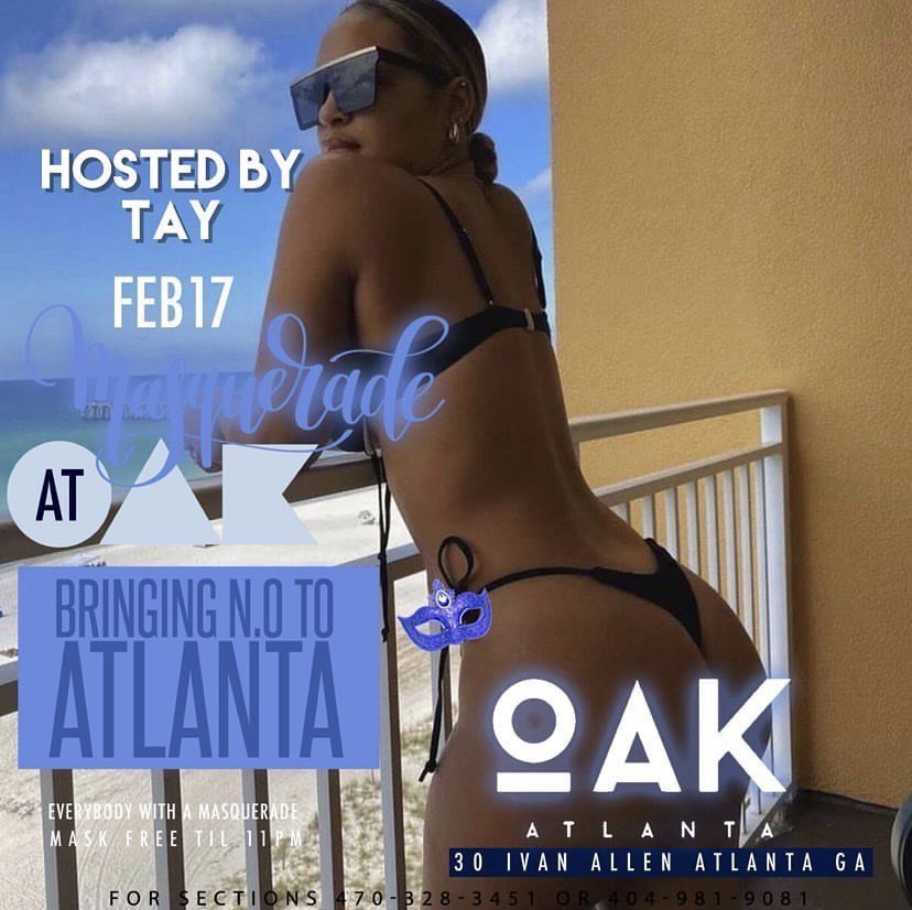 AmeriKKKaSlutty's tweet photo. THIS WEDNESDAY!! February 17th 
“MASQUERADE AT OAK” 🎭🔥
@ OAK ATLANTA 
EVERYONE FREE WITH MASK UNTIL 🎭11pm 
DOORS OPEN AT 10pm-3Am
 #1 Wednesday night Spot in Atlanta 
WE SOLD OUT LAST WEEK!!!
Come see what hype is about..
 (early arrival highly suggested)
#MonopolyENT🔑 https://t.co/R87bU5pRcy
