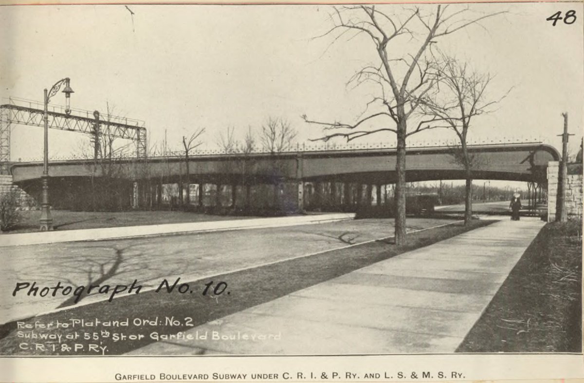 It's funny that at the time the streets under the viaducts were referred to as "Subways". I think this is the location of that long since replaced bridge.I cannot get over how much sidewalk & planting space has been systematically replaced by ever wider roads.14/