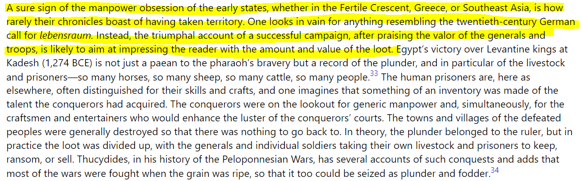 We often define the greatness of historic states by how much territory they controlled. But, early states were more concerned about population > land.Having a sufficient number of people to work agricultural land that was accessible by the capital was a constant struggle.