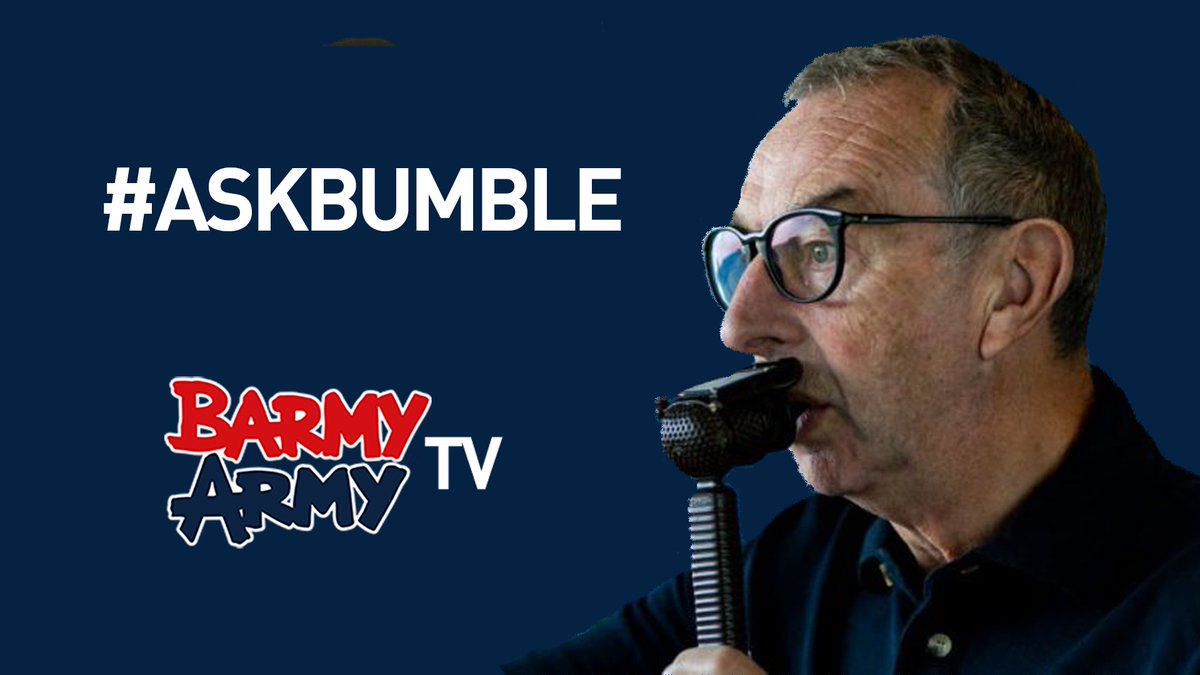 TheBarmyArmy's tweet photo. The legend @BumbleCricket joins Barmy Army TV this week📺

What would you like to #AskBumble ❓

Also SUBSCRIBE to receive the latest episodes👇

https://t.co/rhBa65Krh2 https://t.co/bnhM5chS8a