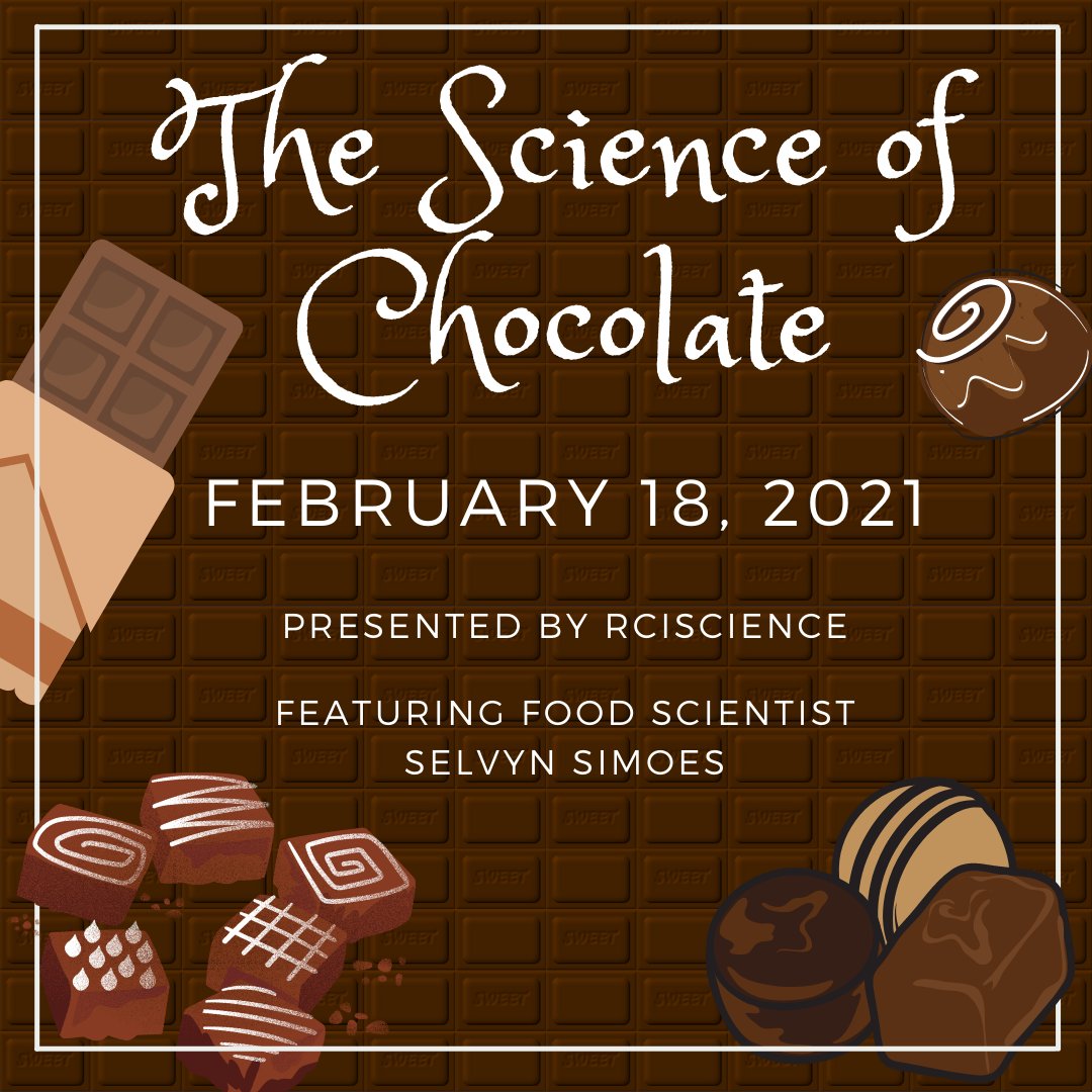 Grab that discounted Valentine’s Day chocolate 🍫 and join <a href="/RCIScience/">Royal Canadian Institute for Science</a> for a highly requested taste test and chemical exploration 🔬of our favourite sweet treat, lead by food scientist Selvyn Simoes. To register, visit buff.ly/36HaM7D