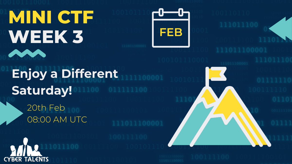 Cybertalents Ready For The Next Challenge Prepare Yourself And Join Us Next Saturday Check Out More T Co Xch1roqqsv Cybertalents Cybersec Infosec Ctf Minictf Week3 Competition Flag Practice Solve Play
