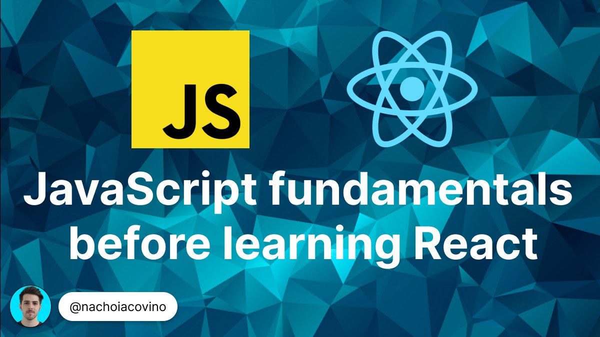 JavaScript fundamentals before learning React.Some people believe that you need to be a JavaScript master before starting learning React, and that couldn't be further from the truth.You should know some fundamentals, and I want to tell you exactly which ones.Let's begin 
