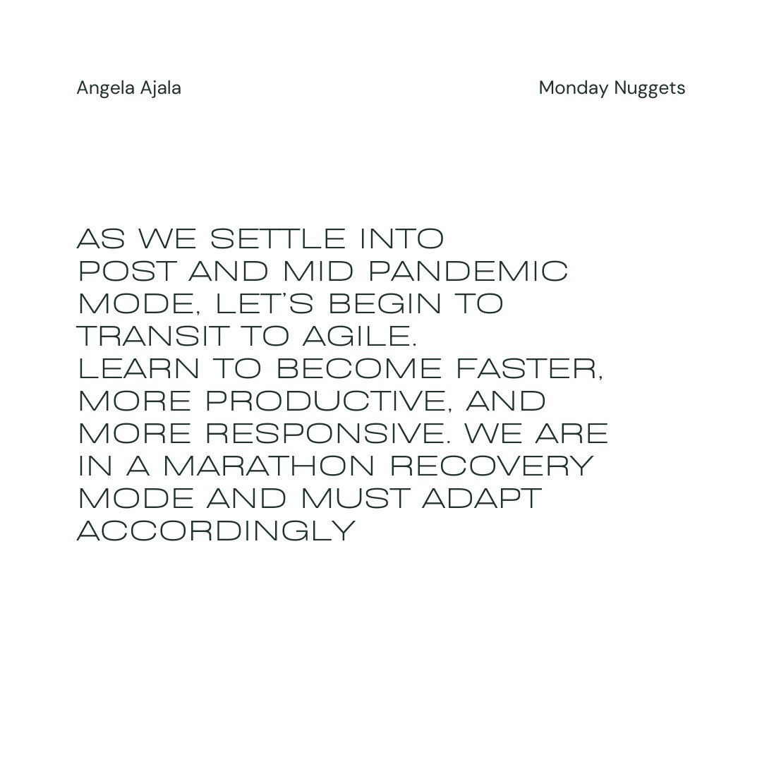 AngelaAjala's tweet photo. Every day is a new opportunity to improve upon the last. Let's finetune our strategies and execute with precision! 

Still having challenges adapting to the new way of doing things? Check out my IGTv series #TheMidweekTea, where I share valuable tips.

#AngelaAjala #mondaynuggets https://t.co/A4KT9QZYcb