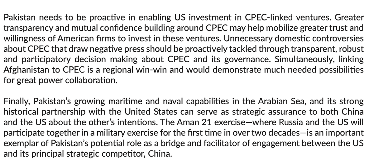 6. The report also identifies the risks countries like Pakistan face amid a deepening US-China rivalry. But Pakistan views itself as a place where Beijing & Washington can find common ground.
