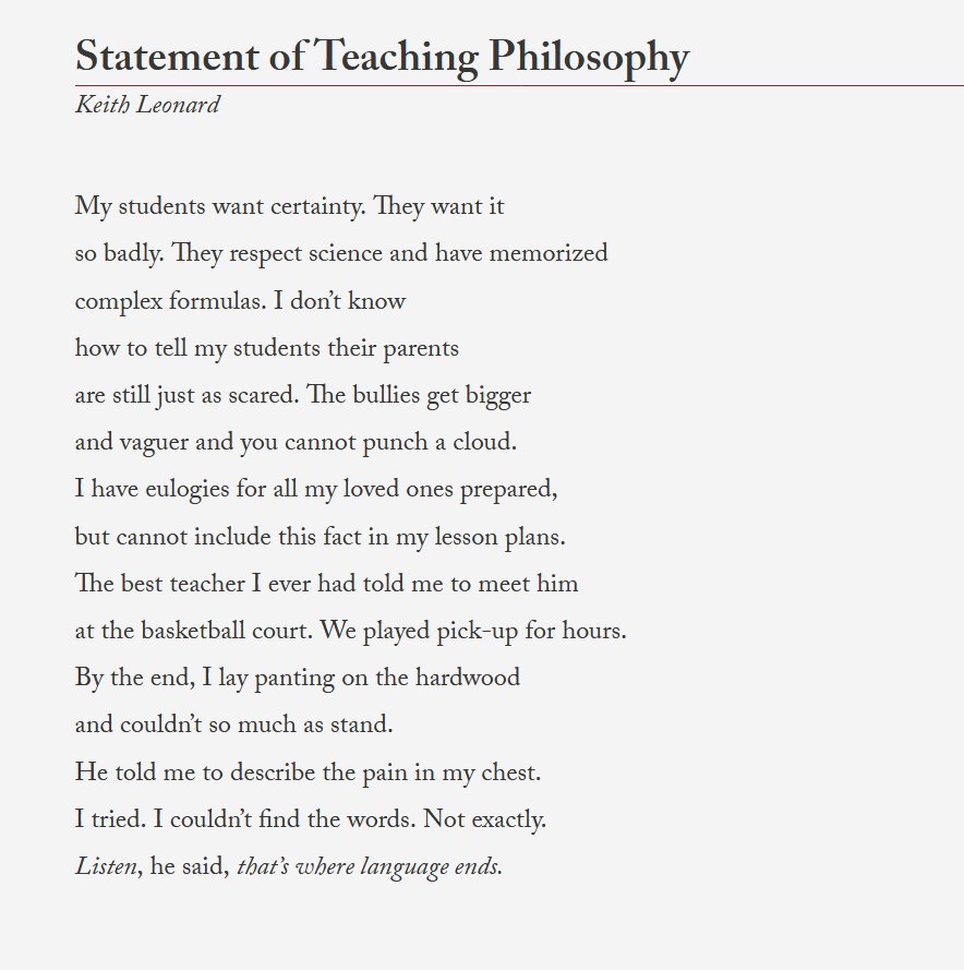 Keith Leonard (@keith_leonard_) on Twitter photo Glad to have this new, short poem in the latest <a href="/WaxwingMag/">Waxwing Magazine</a>.
waxwingmag.org/items/issue23/… Glad to have this new, short poem in the latest <a href="/WaxwingMag/">Waxwing Magazine</a>.
waxwingmag.org/items/issue23/…