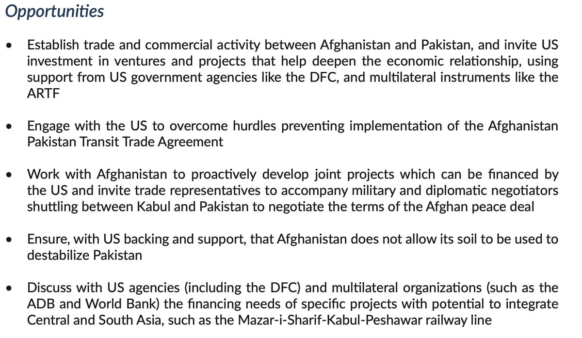 8. The opportunities identified in the report’s Afghanistan section are great but ignore the elephant in the room: Washington exaggerates Pakistan’s leverage over the Taliban, Islamabad greatly downplays it, & neither is satisfied with the other’s actions.
