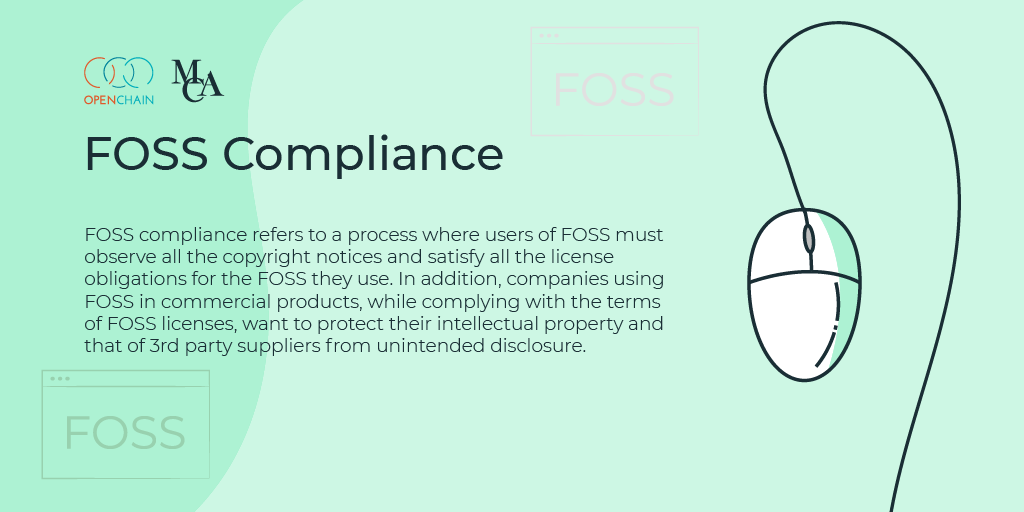 mcalawfirm's tweet photo. #FOSS Compliance
An opportunity for all #OpenChain and #OpenSource Compliance professionals and enthusiasts to come together and discuss various aspects of FOSS Compliance. Join @mcalawfirm &amp; @openchainproj for the  India WG Meetup on 19th Feb, 2021 from 6:00 pm - 7:30 pm (IST). https://t.co/mXMU4L1Csr