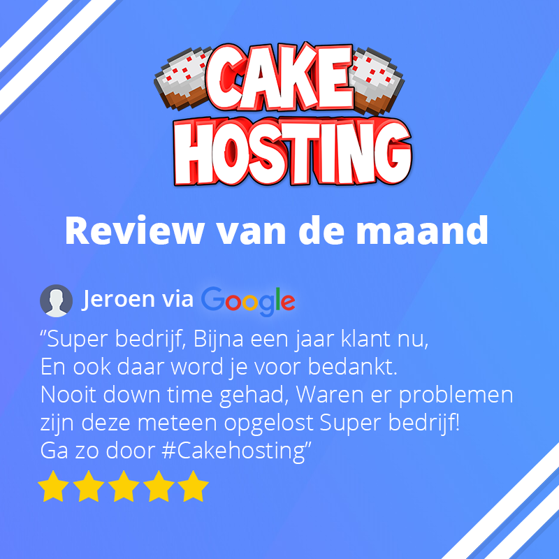 CakeHostingNL's tweet photo. Vanaf nu posten wij elke maand een review van een tevreden klant!😁 Dankjewel Jeroen voor jouw leuke review!🧁

Deel ook je ervaring met CakeHosting! En wie weet is jouw review volgende maand de review van de maand!😋

https://t.co/r7xMY1buNl https://t.co/nvpwnKr6if