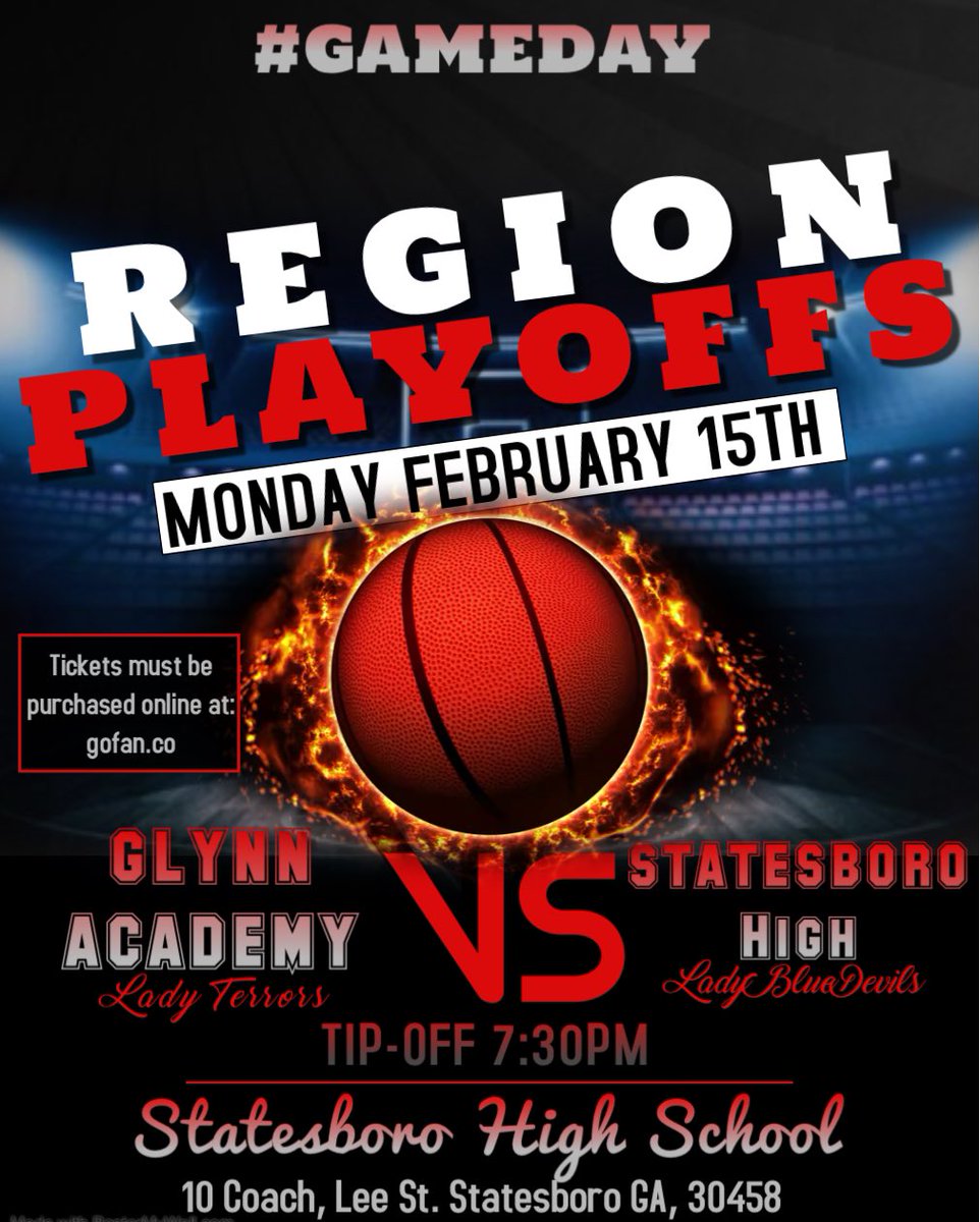GA_LadyTerrors's tweet photo. 🚨🚨HEY! HEY! HEY! 🚨🚨
It’s #RegionPlayOff #GameDay‼️👹🏀👹🏀👹
Hop on the road and meet us in Statesboro as we face the Lady Blue Devils this evening!
Let’s paint the gym RED‼️‼️
#GATA
#TheTerrorWay
#EAT https://t.co/SVufQtY8Va