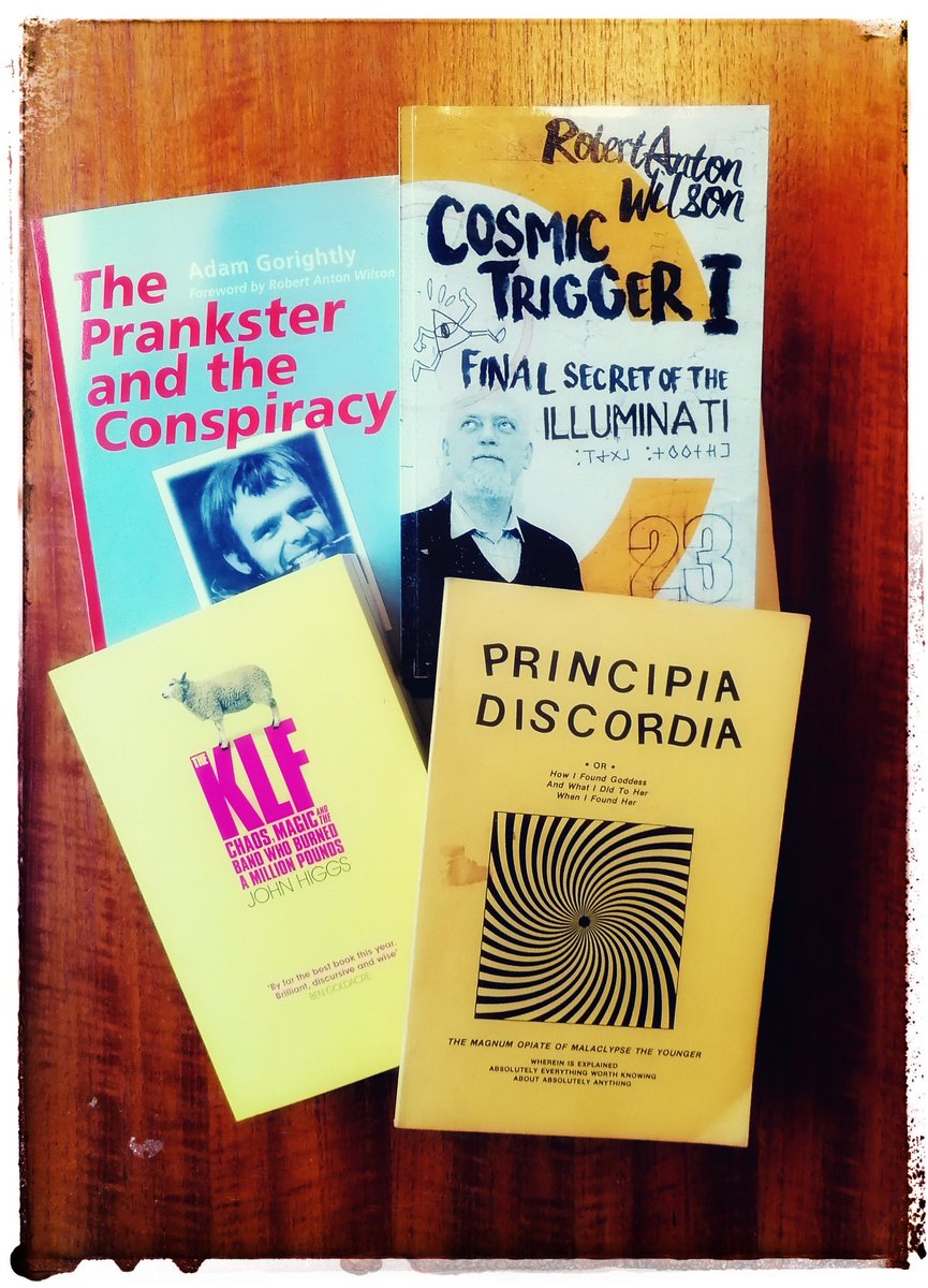 Any #AdamCurtis heads looking to read up on/into/around or under Kerry Thornley, the birth of Discordianism and #OperationMindfuck could do worse than to pick up any or all of these four lads 👁️⃤ #RAW23