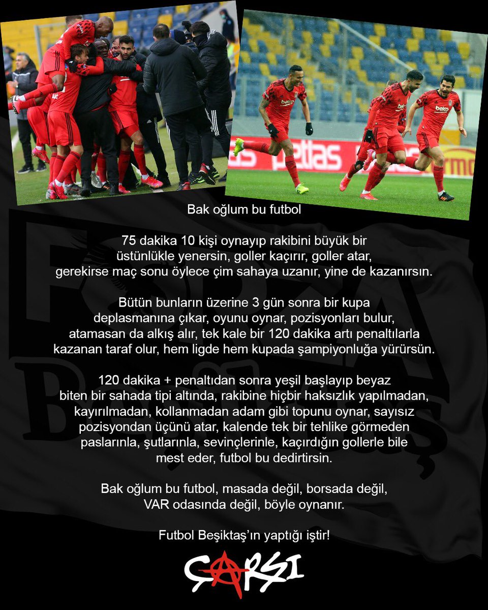 bjkeditz1903's tweet photo. Bak oğlum bu futbol!
Masada değil, borsada değil, VAR odasında değil, böyle oynanır.
Futbol Beşiktaş’ın yaptığı iştir! https://t.co/8gCxuede9L