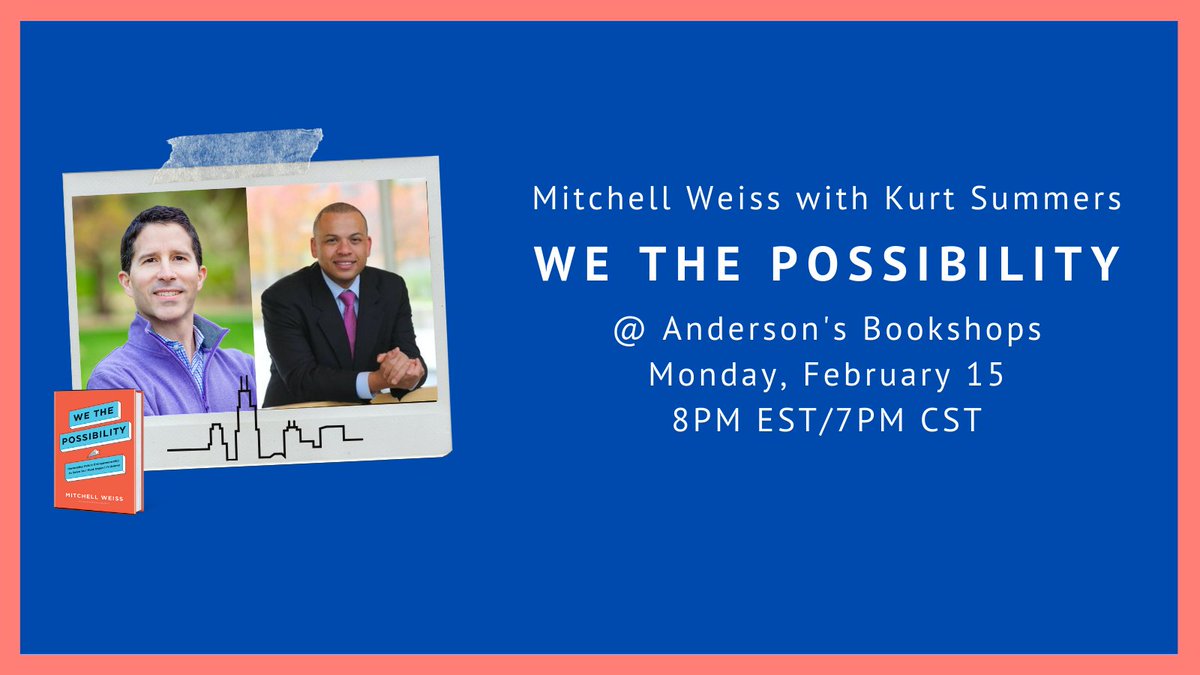 To do Possibility Government well means to use its tools for alleviating our stark inequities. That and more tonight <a href="/AndersonsBkshp/">Anderson's Bookshops</a> with <a href="/followkurt/">Kurt Summers</a>. 

andersonsbookshop.com/event/mitchell…
