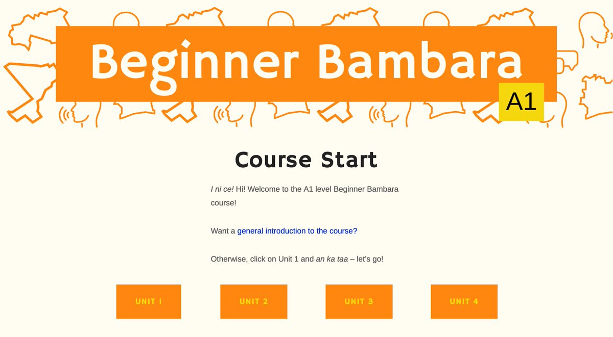 DonaldsonCD's tweet image. I want it to be as easy and normal to learn African languages as Western languages like French or English so I made a full online beginner's class for Bambara/Dioula:
ankataa.com/course