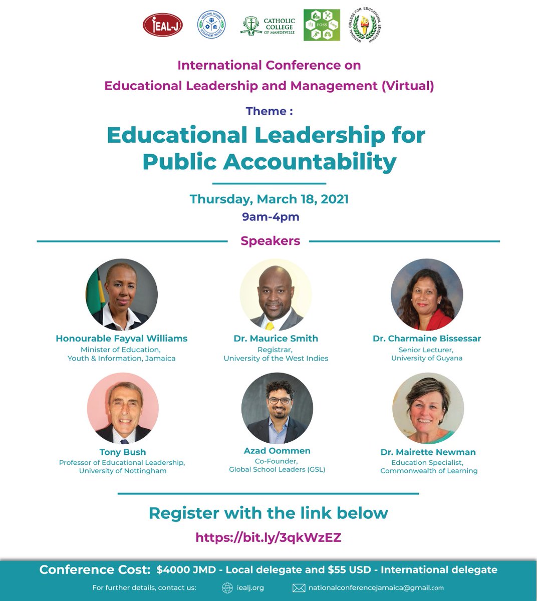 Registration for ICELM 2021 is now open! Click the link to register: bit.ly/3qkWzEZ @asabiendasf @UCEA @BelmasOffice @CCEAMmembers @ojukomiller @CarmelRoofe @UTechJamaica @DrMoniByrne #Leadership #Management #Accountability #ICELM21