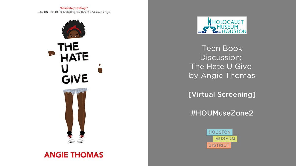 Join @HMHou  on Tuesday, February 16, 4:00 PM for Teen Book Discussion: The Hate U Give by Angie Thomas [Virtual Discussion]

#HOUMuse #HOUMuseZone2

https://t.co/gM3kcv0Lr5 https://t.co/Nw8SB8Qc8j