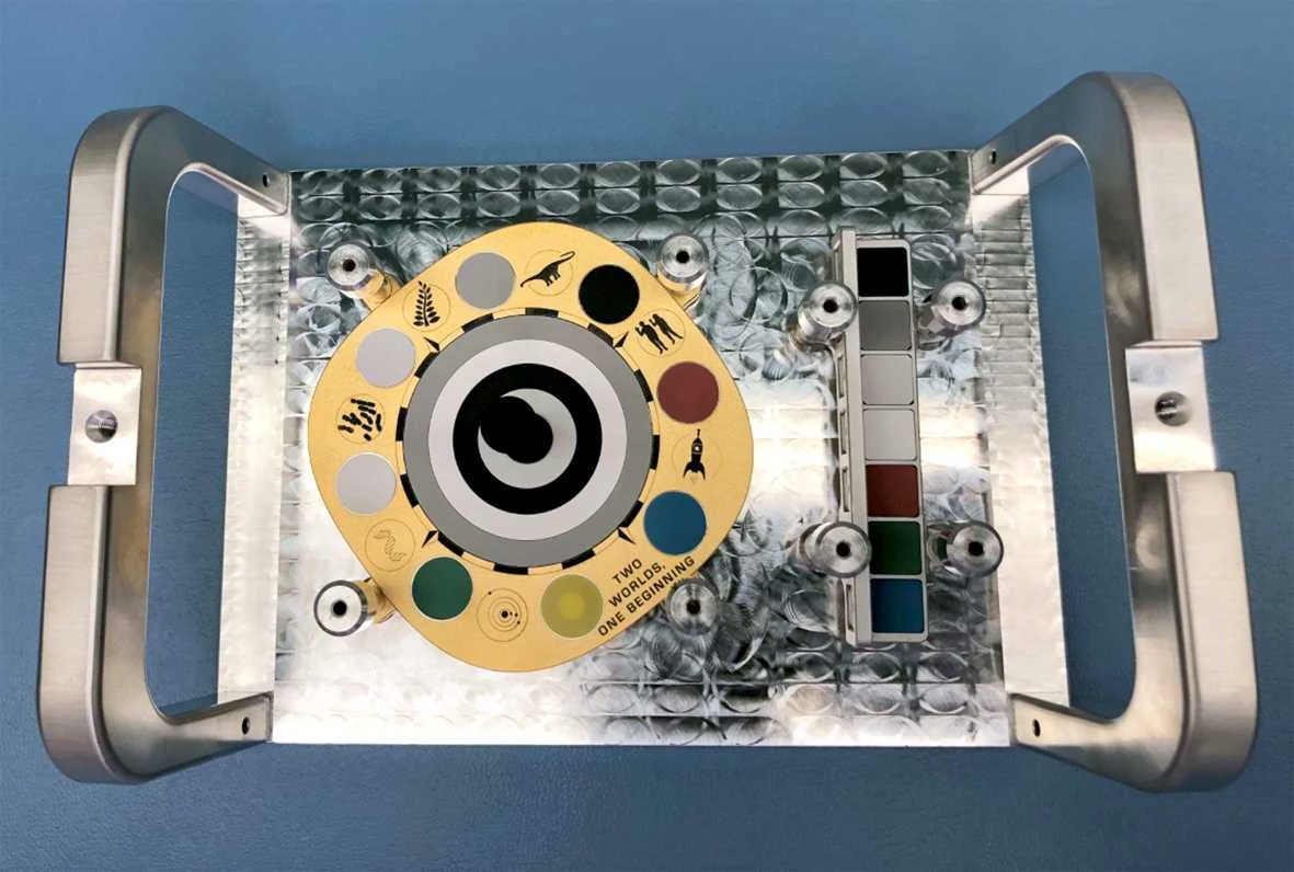 Like any instrument, Mastcam-Z will periodically need calibration, and Perseverance is equipped with this awesome calibration target for this purpose.It has a dinosaur on it, among other things!  