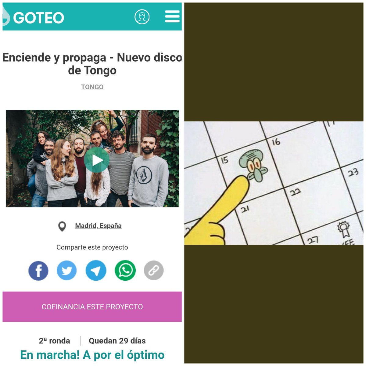 Seguimos con el Crowdfunding y además es el dia de #Calamardo...Vamos a molestarlo!!