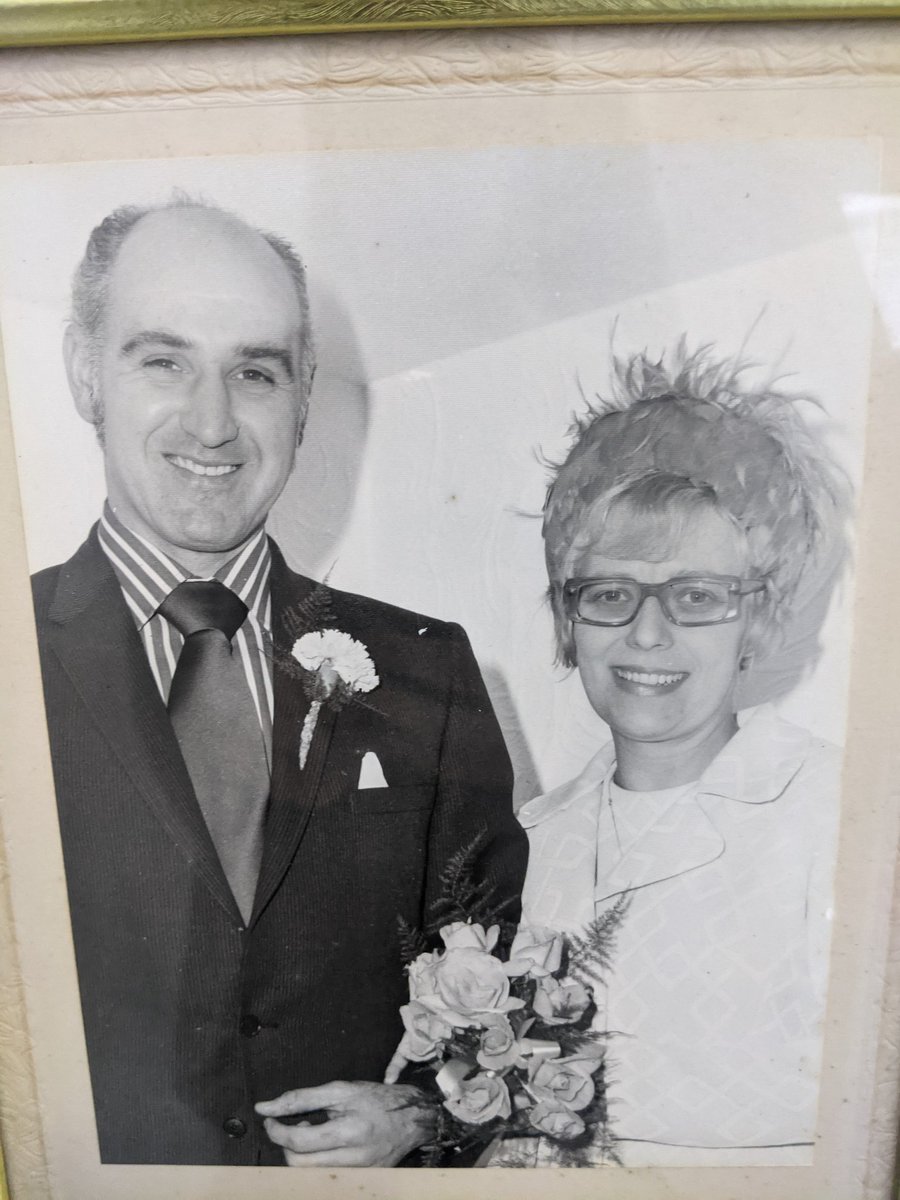 CoffeyLabUK's tweet photo. These two are my parents- on their wedding day. Today we reunited them, laying them both to rest together after 8 months apart. Evelyn and Rob. ❤️ This is where I come from #minersdaughter #mumwas2lbs11ozatbirth #neverquitneversurrender #invitusmaneo #armstrong https://t.co/6V6w6mXuA2