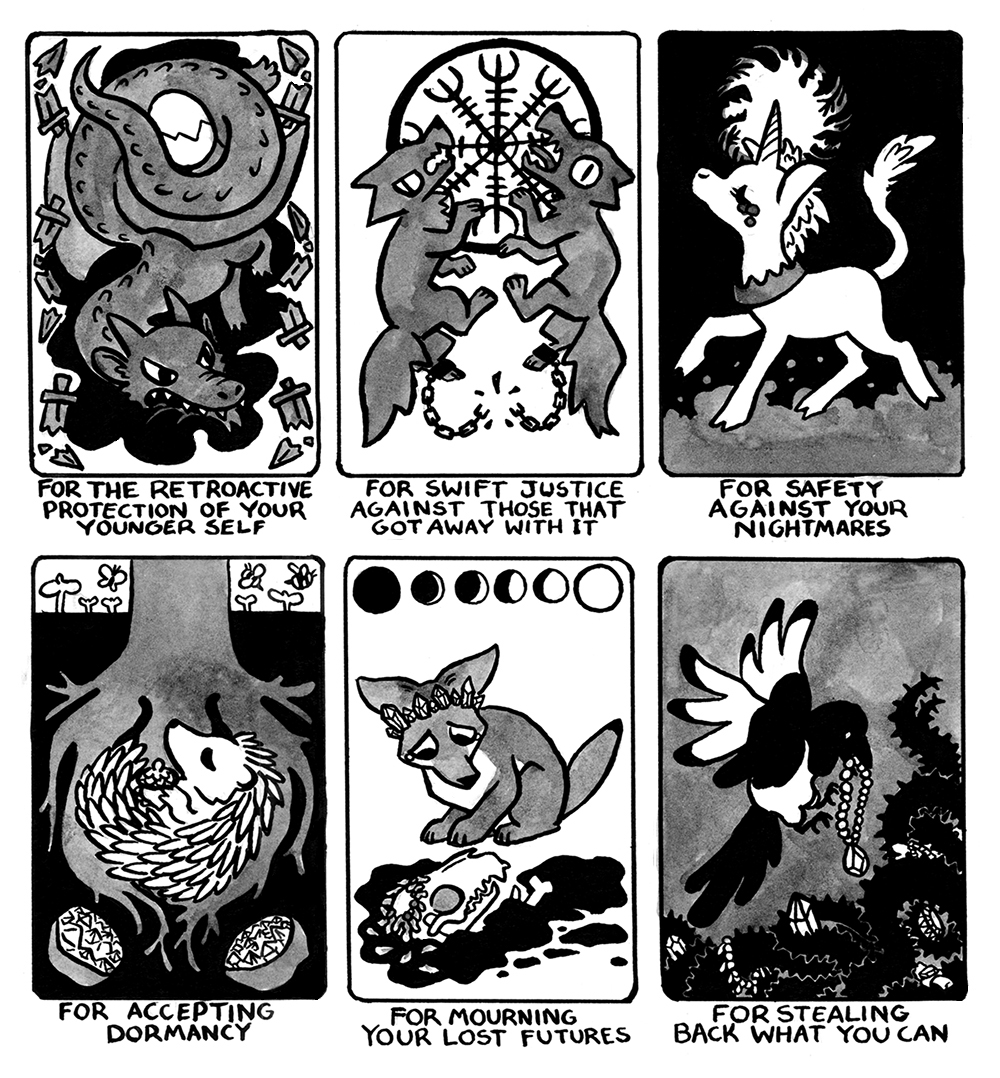 In 2016, I posted these two images on Tumblr, which I called the "Magical Art Therapy" series. To my surprise they quickly took off, gathering thousands upon thousands on notes. Right now the two posts have ~45k notes combined, and presumably have been seen by many thousands more