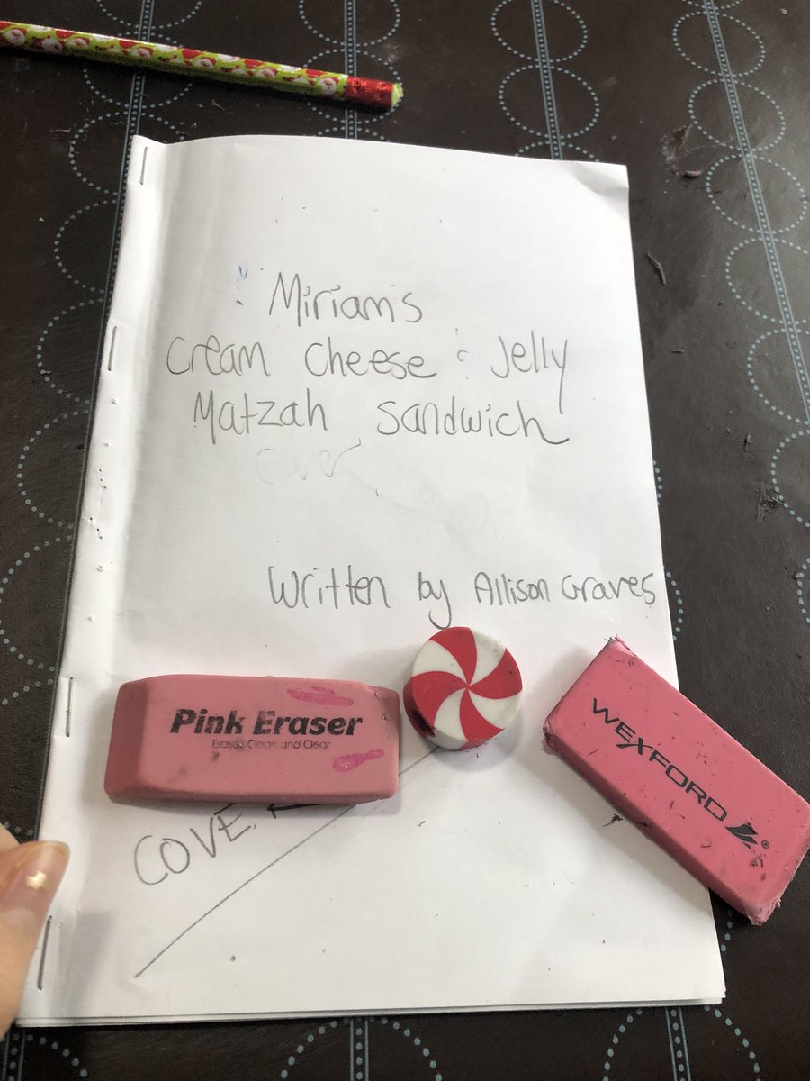 MrsGravesTeach's tweet photo. Thank goodness my youngest hoards erasers! Coming in handy for my book dummy I’m working on today for a final round of revisions before #QueryTime #12x12PB #WritingCommunity #KitLit https://t.co/MJDBUr503J