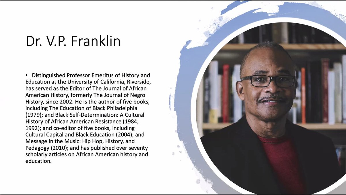 crestsprogram's tweet photo. Our first panelist is Dr. V.P. Franklin a distinguished Professor Emeritus of History and Education at the University of California, Riverside. #crestsprogram https://t.co/GMeycxGHZM