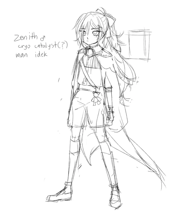am i really out here procrastinating and sketching out another genshin oc. yes. yes i am 