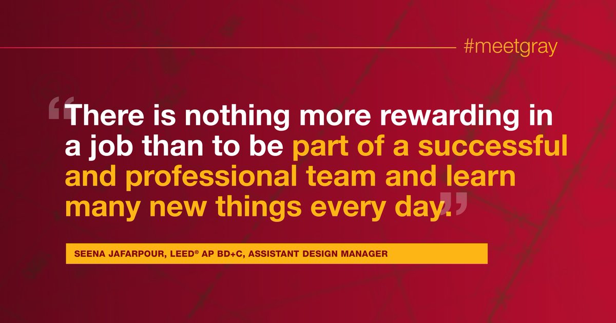 lifeatgray's tweet photo. Core Values Driving Growth: Q&A with Assistant Design Manager Seena Jafarpour https://t.co/r7iVIRwgKn #MeetGray #GrayFamily https://t.co/5xSgCGHISF