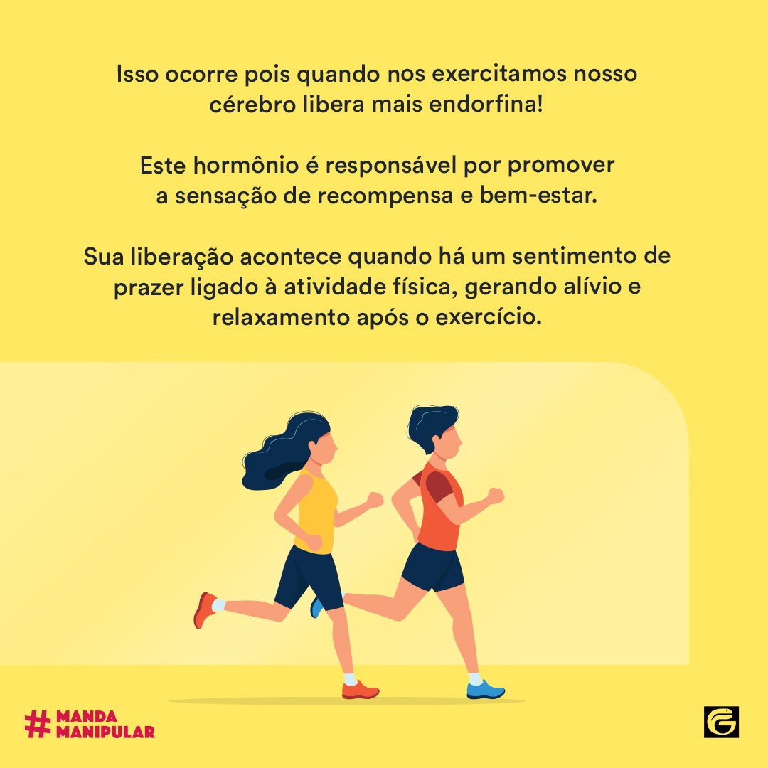 Sabia que o exercício físico é um importante pilar na manutenção do bem-estar emocional? 🏃‍♂️🏃‍♀️

Sim! E Tudo está ligado com a modulação hormonal que ele proporciona!

bit.ly/3plxYig

#Galena #SerCadaVezMaisGalena #MandaManipular #FormulaManipulada #FarmáciaDeManipulação
