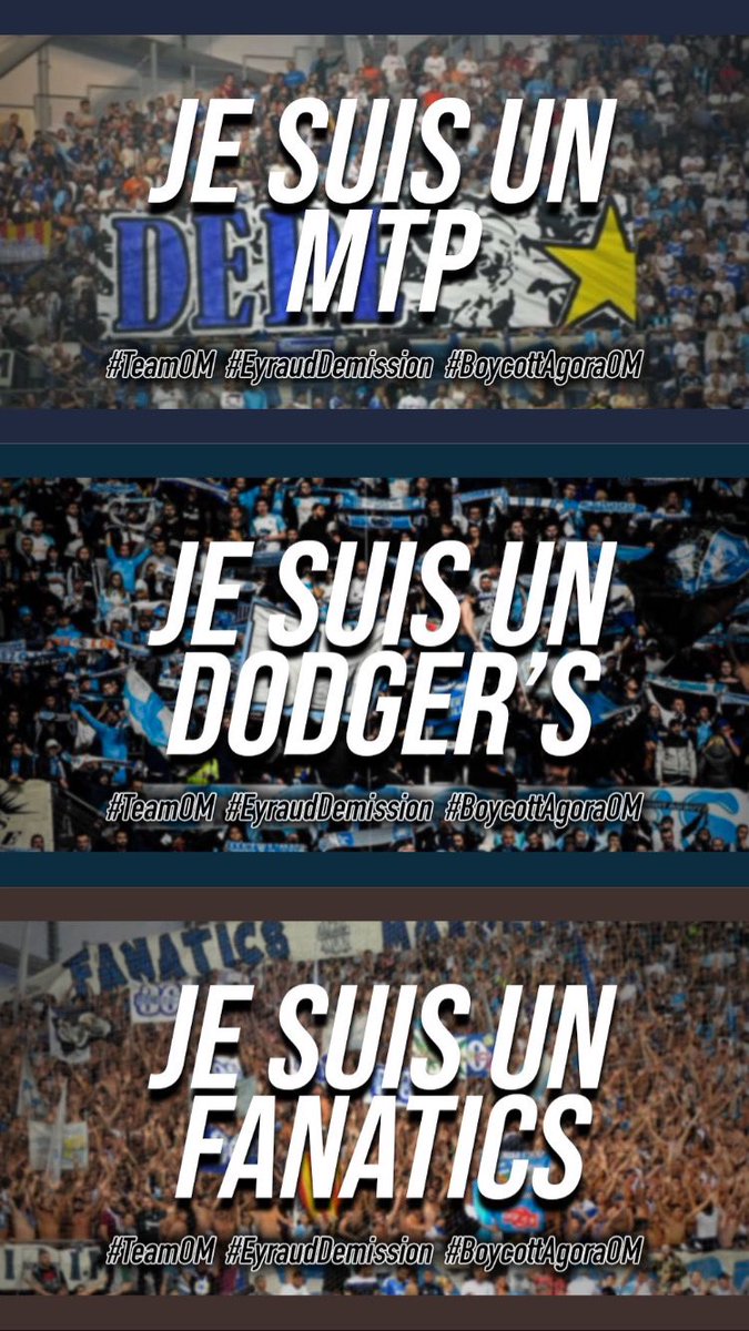 Jo_8313's tweet photo. Soutiens à tout les groupes de supporters ! #TeamOM #EyraudDemission #BoycottAgoraOM https://t.co/K4gQ5vd69f
