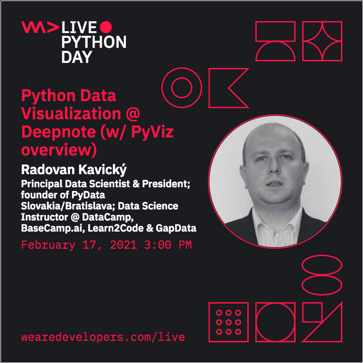 radovankavicky's tweet photo. Proud to be invited&amp;talk @ #wearedevs 
(w/12k+ #developers #No1 #conference in #Europe/outside #US) &amp; #1st #PythonDay #wearedevslive
Disclaimer: #Python is #No1 @ #programming #code+#DataScience&amp; #AI #ML #DL #dataviz #data
RSVP: https://t.co/DvxuSCcowm
#PyDataSK #PyDataBA #PyData https://t.co/fbkTWXDOl5