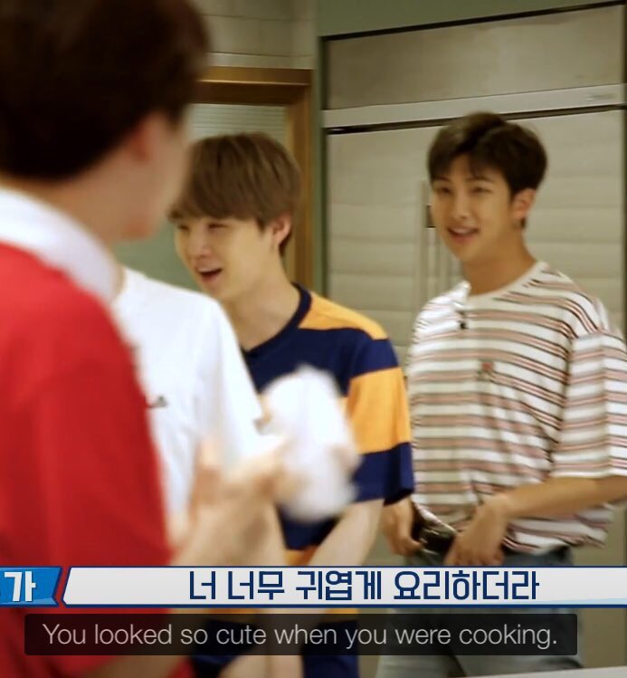 Yoongi telling taekook they looked cute while they were cooking