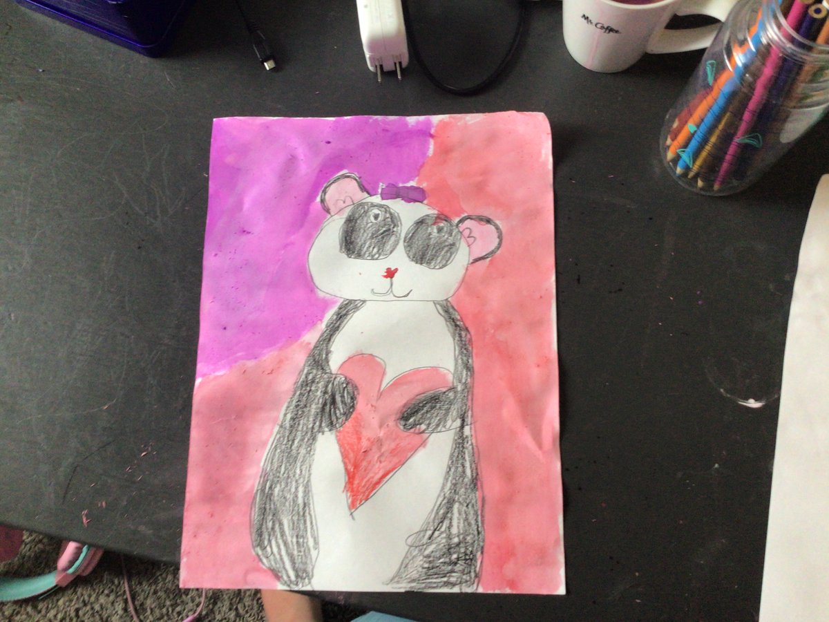 I'm looooving the pandas the Kindergarten and 1st grade did for Valentine's Day in Art! #wearelamphere