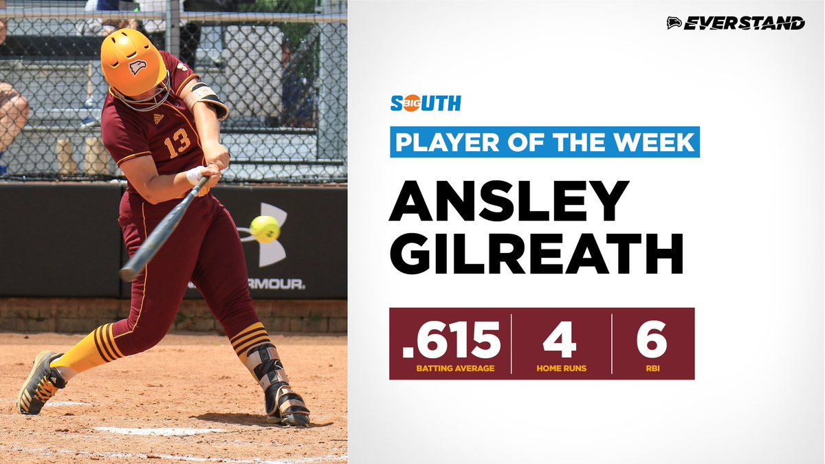 Incredible week at the plate 💪

Ansley Gilreath has been named #BigSouthSB🥎 Player of the Week!