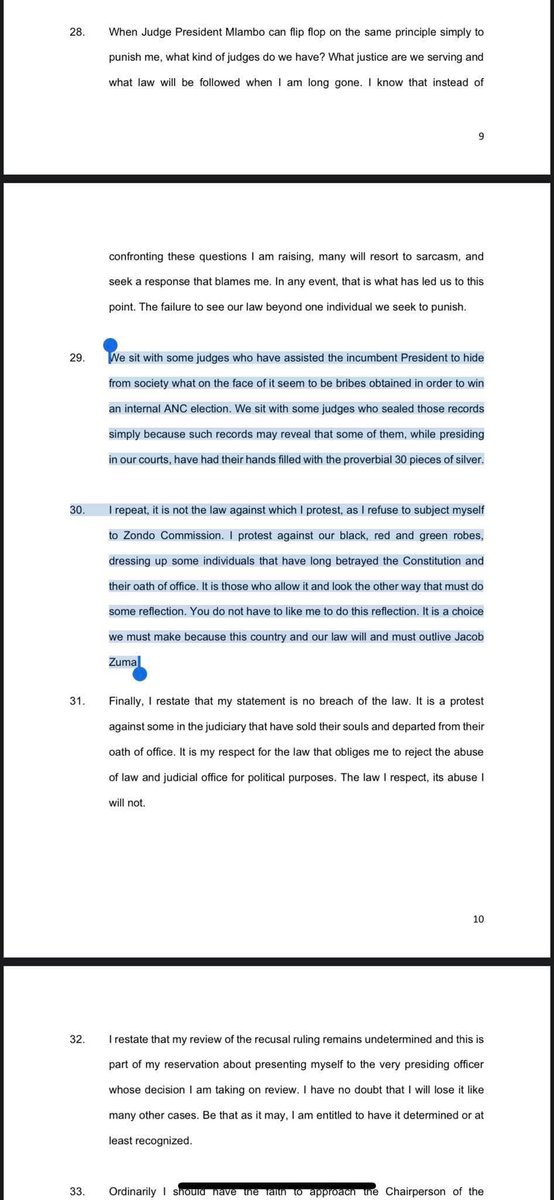 AdvoBarryRoux's tweet photo. In his latest statement, Pres Jacob Zuma says, “We sit with some judges who sealed #CR17BankStatements simply because such records may reveal that some of them, while presiding in our courts, have had their hands filled with the proverbial 30 pieces of silver.” https://t.co/h6xBTofhU0