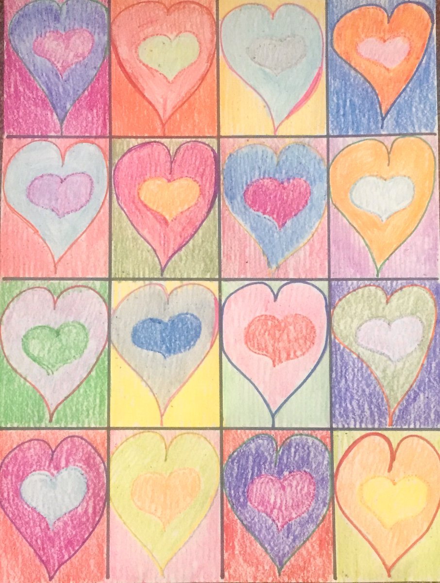 3rd grade artists were inspired by Wassily Kandinsky when creating their heart projects this week! They did an awesome job! #wearelamphere