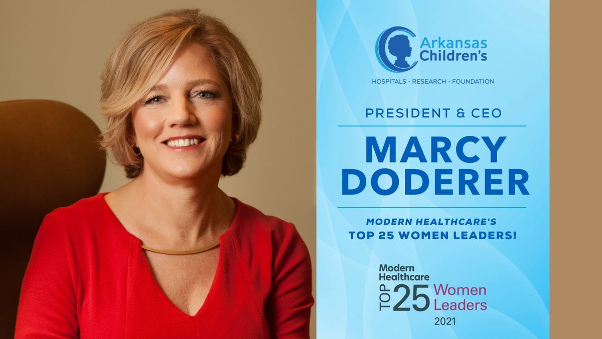 Arkansas Children's (@archildrens) on Twitter photo Congratulations to <a href="/archildrens/">Arkansas Children's</a> President & CEO <a href="/MarcyDoderer/">Marcy_Doderer</a> for being named one of Modern Healthcare's Top 25 Women Leaders. Link to article: ModernHealthcare.com/topwomenexecs #championsforchildren #Top25WomenLeaders #MHWomen <a href="/modrnhealthcr/">Modern Healthcare</a> Congratulations to <a href="/archildrens/">Arkansas Children's</a> President & CEO <a href="/MarcyDoderer/">Marcy_Doderer</a> for being named one of Modern Healthcare's Top 25 Women Leaders. Link to article: ModernHealthcare.com/topwomenexecs #championsforchildren #Top25WomenLeaders #MHWomen <a href="/modrnhealthcr/">Modern Healthcare</a>