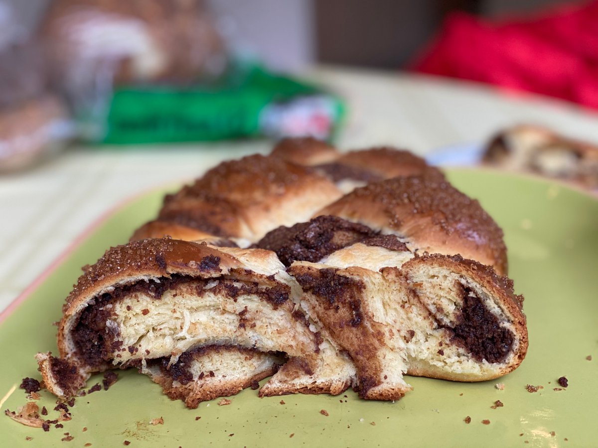 annekagupta's tweet image. Valentine’s Day baking: challah filled with chocolate almond paste. Recipe mashup from the book, Dessert Person #myfirstbread