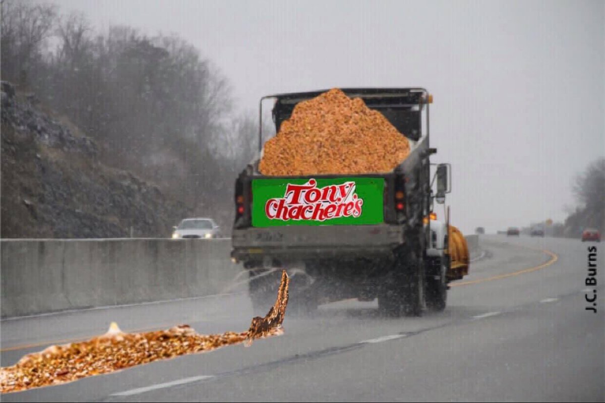 We get a little snow in Louisiana and they out here spraying I-10 with Tony’s 🤣🤣🤣