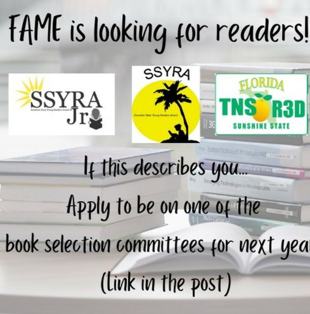 FloridaMediaEd's tweet photo. Members can apply for these committees and any other here: https://t.co/DR4XtLn65C @FloridaSSYRA @SSYRAJR #FLTeensRead https://t.co/wUUxnB3LKL