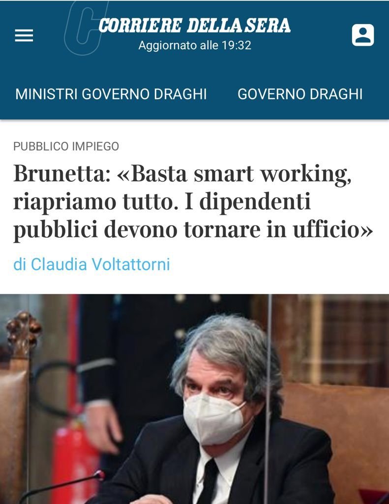 Sul <a href="/Corriere/">Corriere della Sera</a> online è stata pubblicata inspiegabilmente una mia intervista dello scorso 22 giugno. Come doveroso riserbo, e in attesa del discorso programmatico alle Camere del presidente #Draghi, io non ho rilasciato alcuna intervista. Nulla. Sono sconcertato e dispiaciuto.