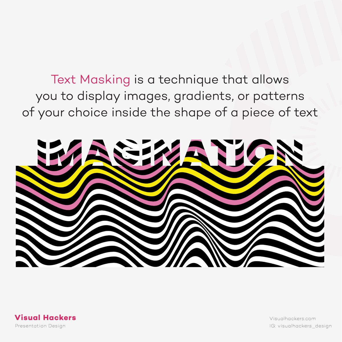 Visual_Hackers's tweet photo. How about some text masking in your presentations?

Stay tuned to see the full tutorial! 

#textmasking #tutorial #diy #design #powerpoint #presentationdesign https://t.co/qw5n047CXx