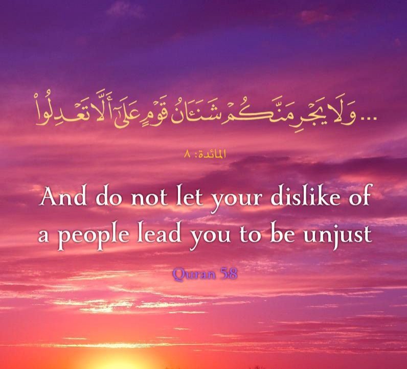 User_unknown45's tweet photo. "And do not let your dislike of people lead you to be unjust".
#Koranvooriedereen #ontdekislam #HolyQuran https://t.co/kYYXU5166k