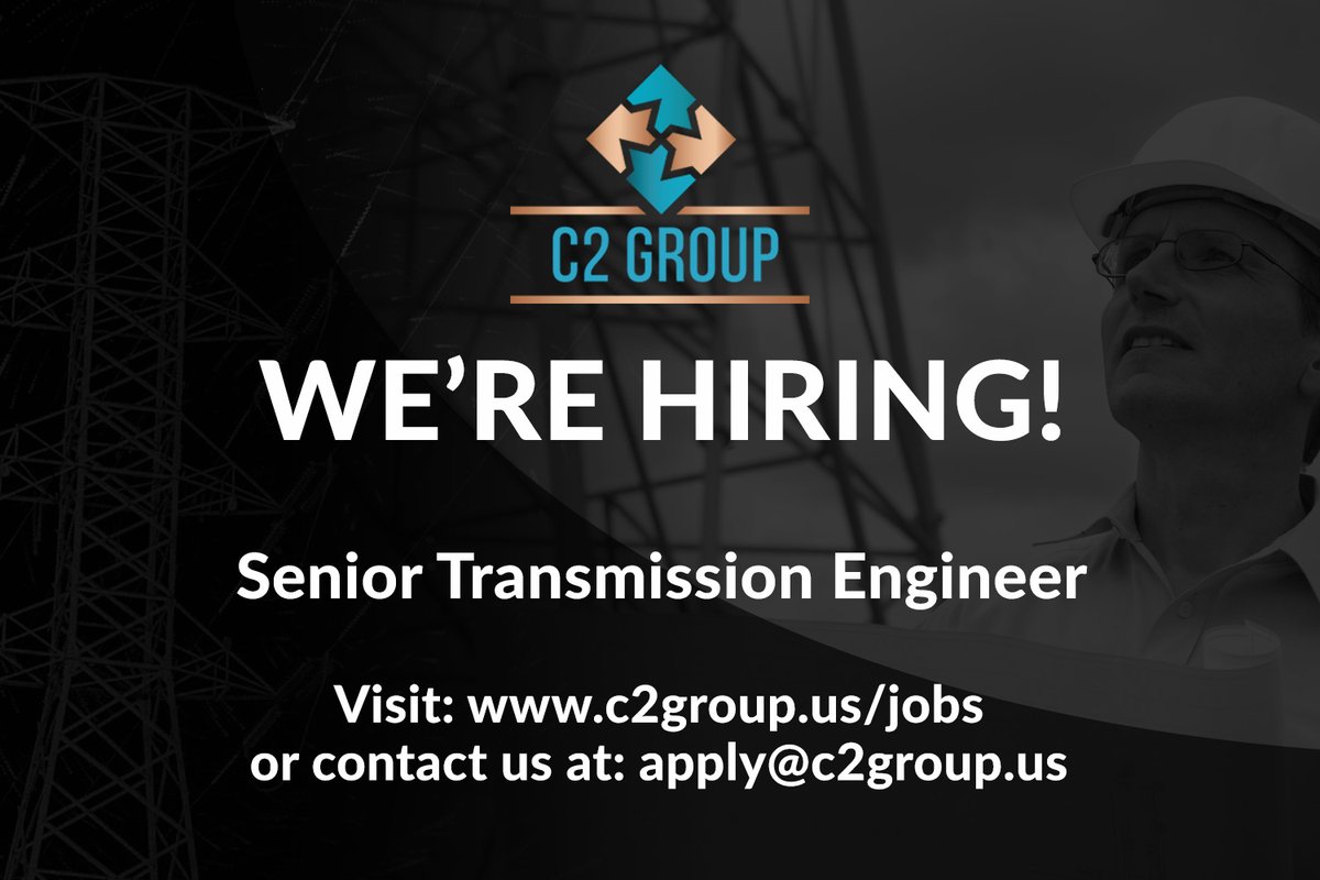 C2GroupSD's tweet image. Opportunity to join and grow a dynamic team of utility engineers and technical specialists. Contact us: info@c2group.us #transmissionengineering #utilities #inspection #drone c2group.us