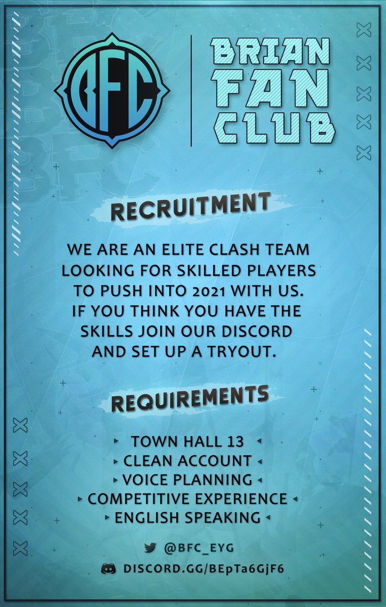 EYG_Esports's tweet image. Holding out for one more person who is the right person that can add value to a tight knit squad. @CocHertha @_RussYeng_ @EYG_FamilyCoC Retweets appreciated. Join the server or dm on here if interested.